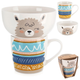 Zestaw Kubek z miseczką Orion dla dziecka porcelanowy lama 2 el (8592381206307) - obraz 5