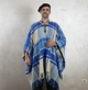 Пончо Aelita-Uomo из новозеландского мериноса Клетка синяя. One size. - изображение 1