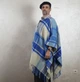 Пончо Aelita-Uomo из новозеландского мериноса Клетка синяя. One size. - изображение 2