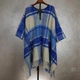Пончо Aelita-Uomo из новозеландского мериноса Клетка синяя. One size. - изображение 5