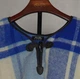 Пончо Aelita-Uomo из новозеландского мериноса Клетка синяя. One size. - изображение 6