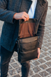 Чоловіча сумка планшет через плече 23х26х6 шкіряна барсетка Tiding Bag SK A75-181 чорна - зображення 9