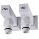 Набір кранів напівоборотний кутовий з американкою Solomon LUX 1/2" CUBE WHITE 8888 (2шт.) - зображення 3