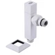 Набір кранів напівоборотний кутовий з американкою Solomon LUX 1/2" CUBE WHITE 8888 (2шт.) - зображення 6