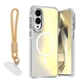 Чехол Omeve Chameleon для Samsung Galaxy S25 Edge с поддержкой MagSafe и шнурком серебристый - изображение 1