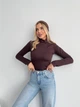 Жіночий теплий трикотажний гольф Uaclothes 50-52 Коричневий (like35580-160001358) - изображение 3