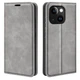 Чехол Taba Retro-Skin для Iphone 13 книжка с визитницей кожа PU серый - изображение 1