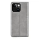 Чехол Taba Retro-Skin для Iphone 13 книжка с визитницей кожа PU серый - изображение 3