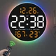 Часы Deepfox DS-6672 LED цифровые электронные настенные Будильник Дата Температура Влажность (диаметр 25,4см) оранжевый - изображение 1