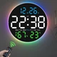 Часы Deepfox DS-6672 LED цифровые электронные настенные Будильник Дата Температура Влажность (диаметр 25,4см) разноцветный - изображение 1