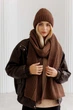 Женский вязаный шарф ART KNIT Winter Mood коричневый, 40x228см 042253 - изображение 9