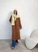 Вязаный женский шарф теплый ART KNIT сливочный, 42х190см 038228 - изображение 4