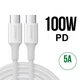 Кабель для зарядки и передачи данных UGREEN US300 Type-C - Type-C 1 м. White (60551) быстрая зарядка - изображение 2