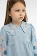 Дитяча лляна вишиванка для дівчинки Folk Moda 122 Світло-блакитний (6032-302011171) - изображение 3