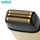 Электробритва-шейвер VGR V-356 сеточная, 2 бритвенные головки, с LED-дисплеем, с плавающими головками, IPX5 Черный с золотым - изображение 3