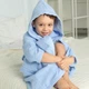 Халат дитячий махровий Trendy tot 03-01409 блакитний 80 см (12 мiс.) - зображення 4