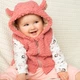 Дитячий жилет букле з капюшоном і вушками Trendy Tot 03-01415 пудровий 68 см (6 мiс.) - изображение 3