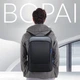 Городской мужской черный рюкзак BOPAI для ноутбука 15,6'' с USB разъемом для зарядки гаджетов, c возможностью увеличения объема рюкзака на 50% - изображение 3