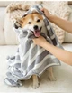 Банное полотенце hipidog специально для груминга собак с липучкой на талии и застежкой на шее / Полиэстер Coral Velvet / Размер: M для домашнего животного 10-25 кг (спина 55 см / шея 60 см / грудная клетка 85 см) - изображение 4