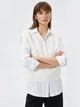Жилет женский Koton 4WAK20009HT L Молочный (8683355536510) - изображение 4