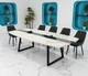Стіл для переговорів Mister Loft Асканія Glass Line 260*160 на 10-12 осіб Скандинавське Біле Дерево - Чорний (57771346) - изображение 1