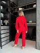Класична піжама на ґудзиках, Червоний, 2XL - изображение 3