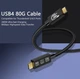 Кабель USB Type-C Thunderbolt 5 16K PD240W 80Gbps, 0.5 м черный (0524) - изображение 7