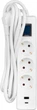 Подовжувач-фільтр мережевий 2E 3 x Тип F 3 x 1.5 мм кв 16A 1 x USB-A 1 x USB-C із захистом від перенапруги 3 м Білий (2E-SP315M3USBWH) - зображення 2