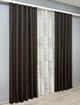 Комплект штор VR-Textil Лен Мешковина 100х270 2шт и Тюль 300х270 107ш-1790т Венге с белым 71-062/1 - изображение 3
