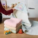 Дитячий трикотажний куточок-конверт 90х90 см з поясом м’який рушничок-пелюшка для малюка рожевий - изображение 6