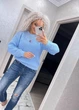 Жіночий вʼязаний ажурний светр з англійської вʼязки BOGDANA, колір Блакитний розмір One Size - изображение 3