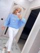 Жіночий вʼязаний ажурний светр AMMI, колір Блакитний розмір One Size - зображення 6