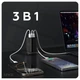 Мережевий зарядний пристрій Make 100W GaN3 2xType-C PD3.0 + USB QC4.0 Black (MCW-10031GBK) - зображення 3