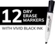 Набор маркеров для досок сухого стирания 12 шт BIC Intensity Low Odor Dry Markers Черный (BICGDEM11BK) - изображение 9