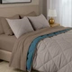 Покрывало стеганное двухстороннее COSAS TAUPE STONE 110x140 см Бежево-голубой - зображення 3