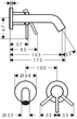 Наружная часть смесителя скрытого монтажа для раковины Hansgrohe Tecturis S 73350140 - изображение 2