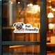 Стикер виниловая наклейка Pet Friendly с собакой Мопс - изображение 1