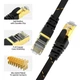 LAN кабель для интернет патч-корд RJ45 Ampcom CAT7 STP 10Gbps с оплеткой Neylon Black, 1м (48758) - изображение 5