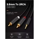 Кабель мультимедійний 3.5mm M to 2xRCA M 2.0m AV102 black Ugreen (10510) (320464) - зображення 4