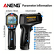 Инфракрасный термометр ANENG TH202, Black - изображение 4