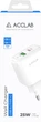 Мережевий зарядний пристрій ACCLAB 25W USB-C PD 3.0 + USB-A QC3.0 White (AL-TC252) - зображення 2