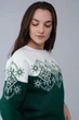 Жіночий зелений новорічний світшот сніжинка XS | 40-42 UKRS-8867 UkrGlamour - изображение 4
