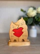 Семейный пазл фигурки Кошки на подарок ручной работы из дерева - изображение 1