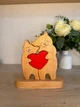 Семейный пазл фигурки Кошки на подарок ручной работы из дерева - изображение 2