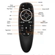Пульт дистанційного керування G10S Pro Air mouse USB 2.4G (гіроскоп + мікрофон + підсвічування клавіш) - изображение 6