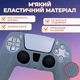 Силиконовый чехол для джойстика PS5 Dualsense серый + в подарок накладки на стики - изображение 4