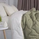 Всесезонное двуспальное одеяло 180×210 см, 400 г/м², гипоаллергенное Duo Season ТЕП Зеленая Белая (29560180210) - изображение 3