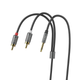 Аудиокабель 3.5мм HOCO UPA10 Double lotus rca audio cable to 3.5mm AUX-RCA(тюльпаны) 150см Черный - изображение 7