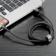 Кабель BASEUS cafule USB - Lightning 2 метри (CALKLF-CG1) чорно сірий - зображення 3