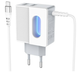 Сетевое зарядное устройство для телефона Android встроенный кабель Micro-USB HOCO C75 |2USB, 2.4A| Белый - изображение 1